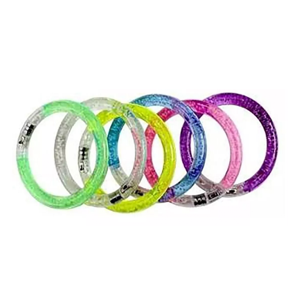 BRAZALETE de acrílico con luz LED 12 pzas.