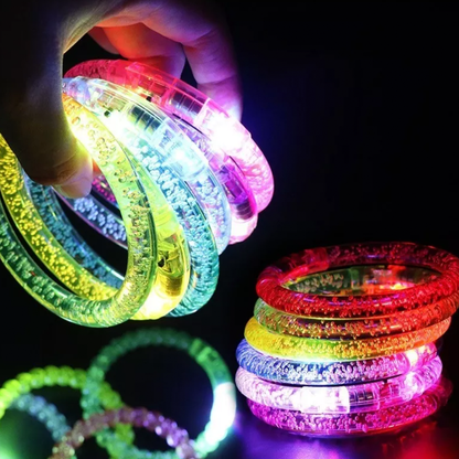 BRAZALETE de acrílico con luz LED 12 pzas.